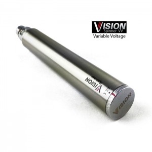 eGo Vision Spinner 900mAh regelbarer Akku - Mattschwarz & Silber-Metallic